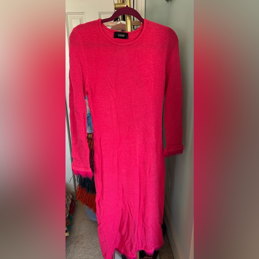 Cider Fuchsia Backless Knit Dress